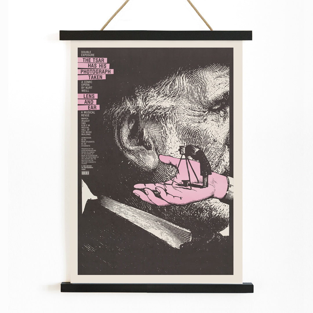 , with wooden magnetic frame on white background