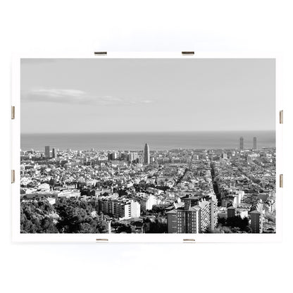 , framed and displayed in modern living room decor