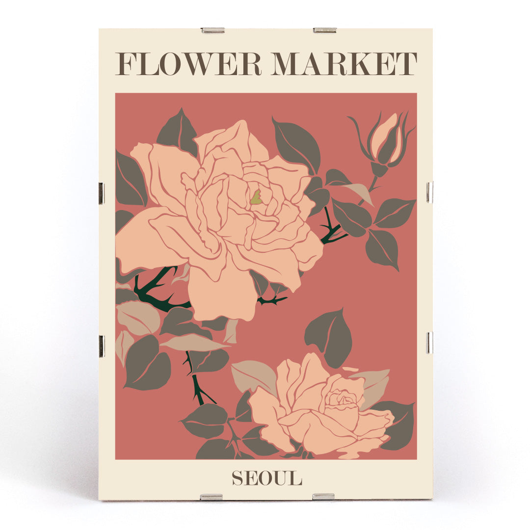 , framed and displayed in modern living room decor