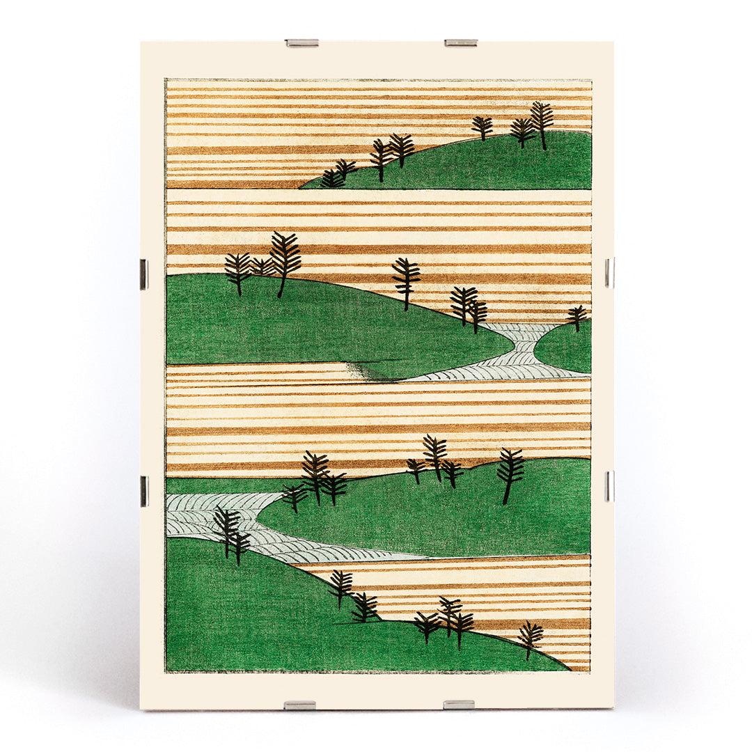 , framed and displayed in modern living room decor