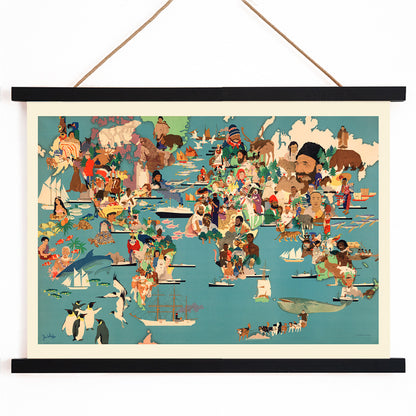 , with wooden magnetic frame on white background